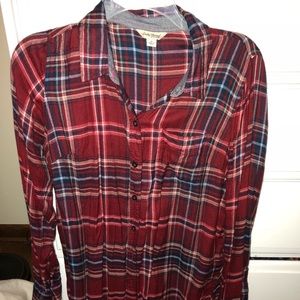 cute flannel with flowy back.